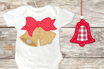 Christmas Bells with Bow Applique Embroidery Embroidery/Applique DESIGNS Designed by Geeks 