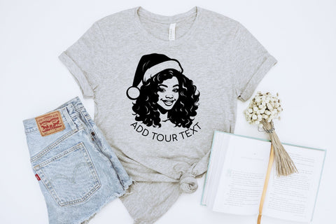 Christmas Black Woman SVG, Woman in Santa Hat Cricut File SVG OrangeBrushStudio 