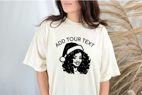 Christmas Black Woman SVG, Woman in Santa Hat Cricut File SVG OrangeBrushStudio 