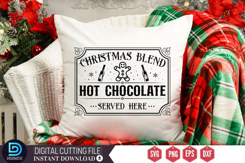 Christmas blend hot chocolate served here SVG SVG DESIGNISTIC 