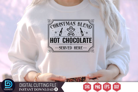 Christmas blend hot chocolate served here SVG SVG DESIGNISTIC 