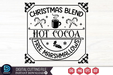 Christmas blend hot cocoa free marshmallows SVG SVG DESIGNISTIC 