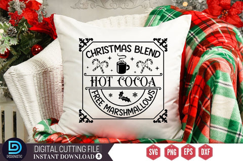 Christmas blend hot cocoa free marshmallows SVG SVG DESIGNISTIC 