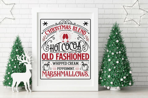 Christmas blend hot cocoa old fashioned whipped cream. peppermint. marshmallows SVG SVG DESIGNISTIC 