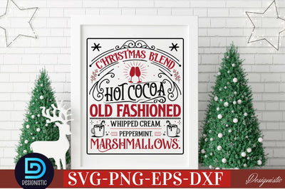 Christmas blend hot cocoa old fashioned whipped cream. peppermint. marshmallows SVG SVG DESIGNISTIC 