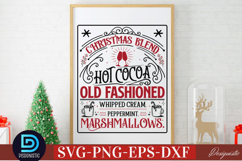 Christmas blend hot cocoa old fashioned whipped cream. peppermint. marshmallows SVG SVG DESIGNISTIC 