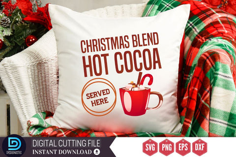 Christmas blend hot cocoa served here SVG, Christmas blend hot cocoa served here SVG DESIGNISTIC 