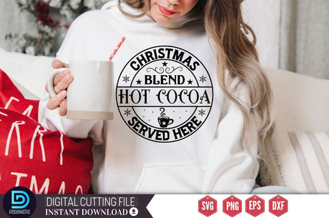 Christmas blend hot cocoa served here SVG, Christmas blend hot cocoa served here SVG DESIGNISTIC 
