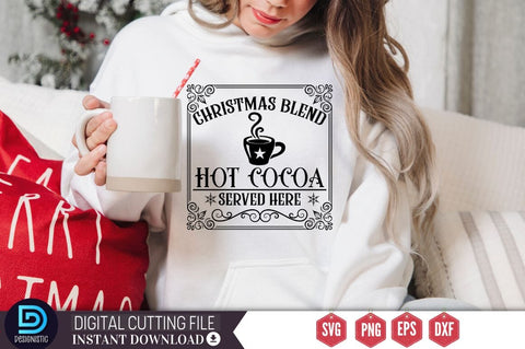 Christmas blend hot cocoa served here SVG SVG DESIGNISTIC 