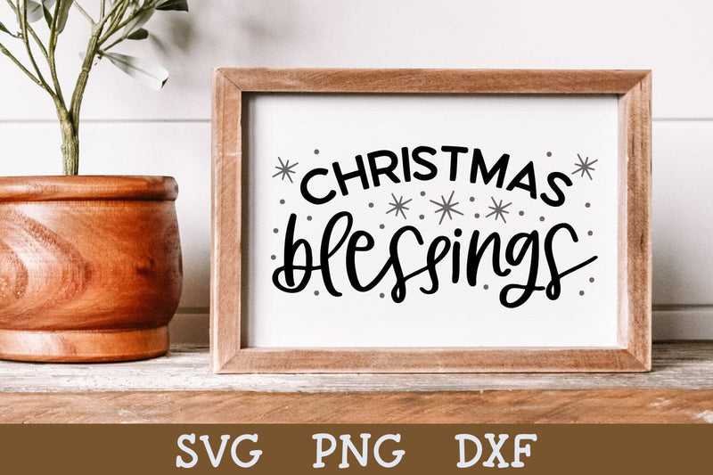 Christmas Blessings Sign SVG Cut File SVG Shine Green Art 