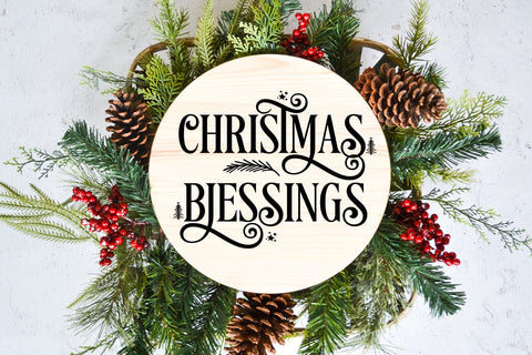 Christmas Blessings SVG I Christmas Door Sign SVG I Holiday SVG SVG Happy Printables Club 