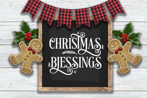 Christmas Blessings SVG I Christmas Door Sign SVG I Holiday SVG SVG Happy Printables Club 