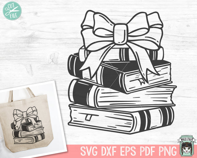 Christmas Book Lover SVG, Bow Book svg, Reading svg, Christmas Teacher svg, Librarian svg, Christmas Book Lover png file, Book Present svg SVG Wild Pilot 
