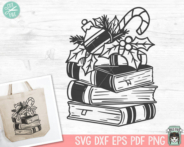 Christmas Book Lover SVG, Ornament Candy Cane Book svg, Reading svg, Christmas Teacher svg, Librarian svg, Christmas Book Lover png file SVG Wild Pilot 