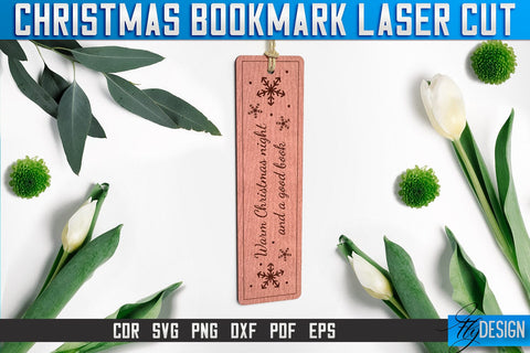 Christmas Bookmark Laser Cut SVG | Christmas Laser Cut SVG Design | CNC Files SVG Fly Design 