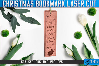 Christmas Bookmark Laser Cut SVG | Christmas Laser Cut SVG Design | CNC Files SVG Fly Design 