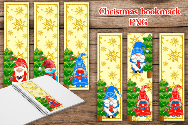 Christmas bookmark printable | Christmas gnome PNG Sublimation Svetana Studio 