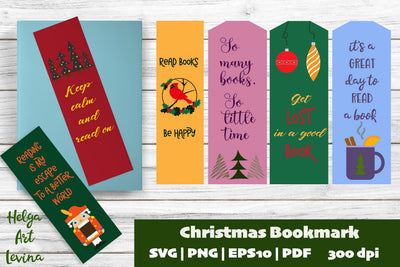 Christmas Bookmarks I Reader Bookmark PNG SVG Helga Art 