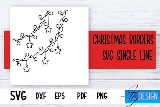 Christmas Borders Single Line SVG | Foil Quill Designs | Embossing SVG | Engraving SVG SVG Fly Design 