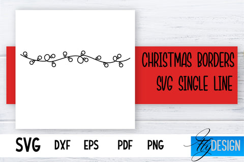 Christmas Borders Single Line SVG | Foil Quill Designs | Embossing SVG | Engraving SVG SVG Fly Design 