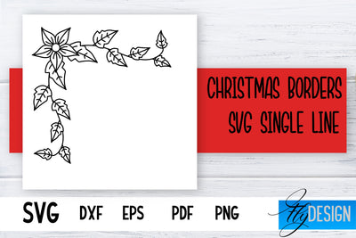 Christmas Borders Single Line SVG | Foil Quill Designs | Embossing SVG | Engraving SVG SVG Fly Design 