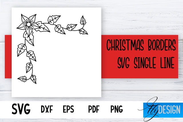 Christmas Borders Single Line SVG | Foil Quill Designs | Embossing SVG | Engraving SVG SVG Fly Design 