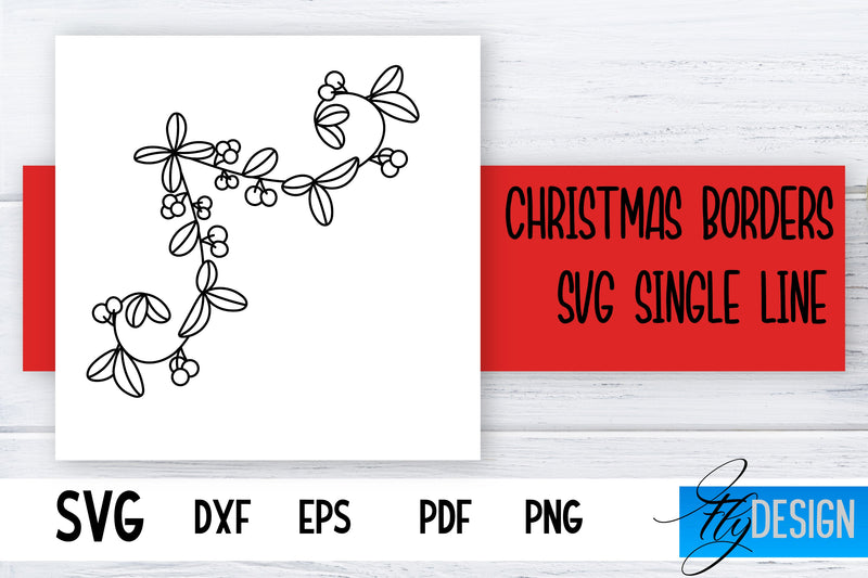 Christmas Borders Single Line SVG | Foil Quill Designs | Embossing SVG | Engraving SVG SVG Fly Design 