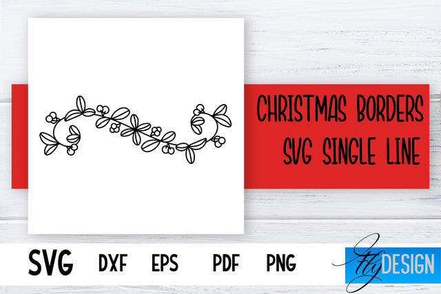 Christmas Borders Single Line SVG | Foil Quill Designs | Embossing SVG | Engraving SVG SVG Fly Design 