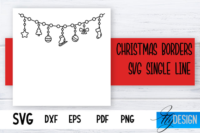 Christmas Borders Single Line SVG | Foil Quill Designs | Embossing SVG | Engraving SVG SVG Fly Design 
