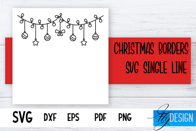 Christmas Borders Single Line SVG | Foil Quill Designs | Embossing SVG | Engraving SVG SVG Fly Design 