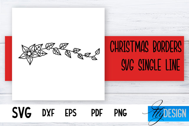Christmas Borders Single Line SVG | Foil Quill Designs | Embossing SVG | Engraving SVG SVG Fly Design 