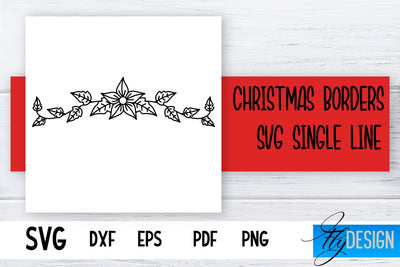 Christmas Borders Single Line SVG | Foil Quill Designs | Embossing SVG | Engraving SVG SVG Fly Design 