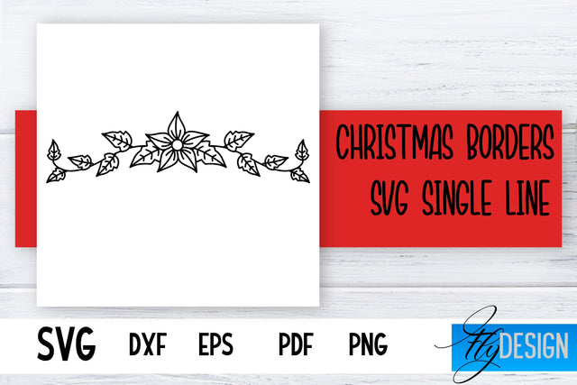 Christmas Borders Single Line SVG | Foil Quill Designs | Embossing SVG | Engraving SVG SVG Fly Design 