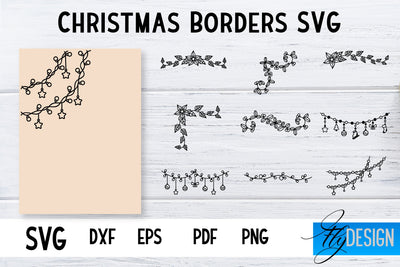 Christmas Borders SVG | Xmas Designs | Christmas SVG SVG Fly Design 