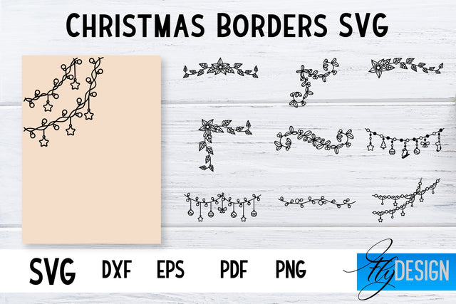 Christmas Borders SVG | Xmas Designs | Christmas SVG SVG Fly Design 