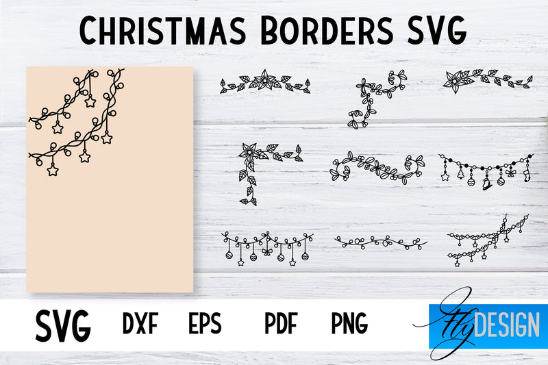 Christmas Borders SVG | Xmas Designs | Christmas SVG SVG Fly Design 