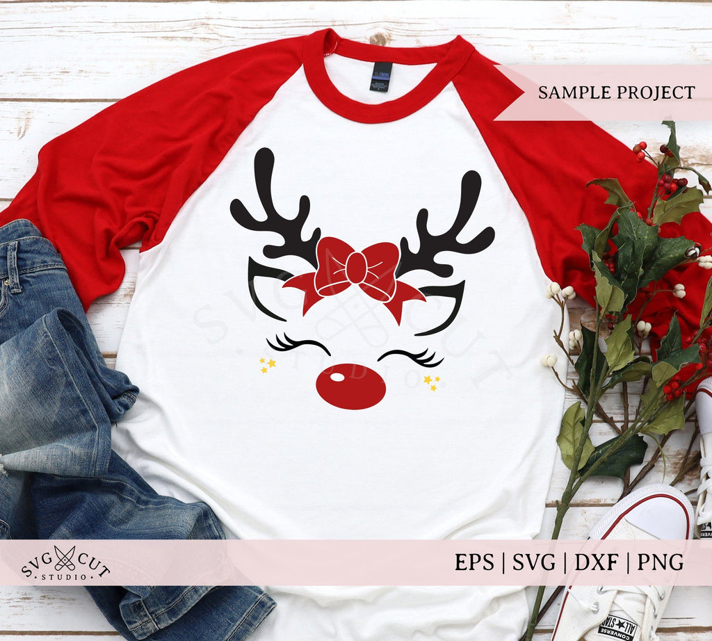 Christmas Bow Reindeer SVG files - So Fontsy