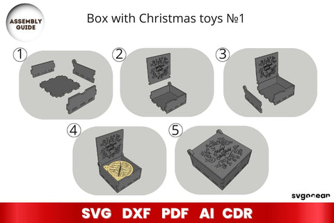 Christmas Box Laser Cut | 11 Christmas Toys | Glowforge SVG SvgOcean 
