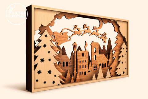 CHRISTMAS Box Multilayer Laser Cut Files, 3D Designs SVG LaserCutano 