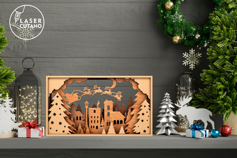 CHRISTMAS Box Multilayer Laser Cut Files, 3D Designs SVG LaserCutano 