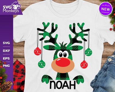 Christmas Boy Name Svg, Buffalo Plaid Moose SVG, Moose Svg, Buffalo Plaid SVG, Christmas Moose Svg SVG SvgMonkeys 