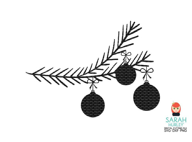 Christmas Branch Silhouette SVG Sarah Hurley 