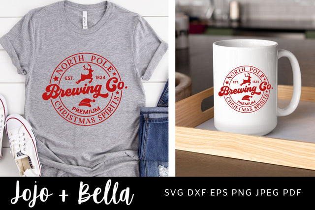 Christmas brewing co svg, north pole svg, christmas svg, christmas sign svg, christmas mug svg, xmas svg, round christmas svg, beer svg, Christmas t-shirt svg, christmas ornament svg, SVG Jojo&Bella 