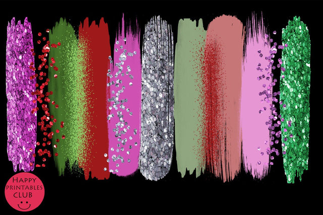 Christmas Brush Strokes Clipart- Brush Strokes Clipart SVG Happy Printables Club 