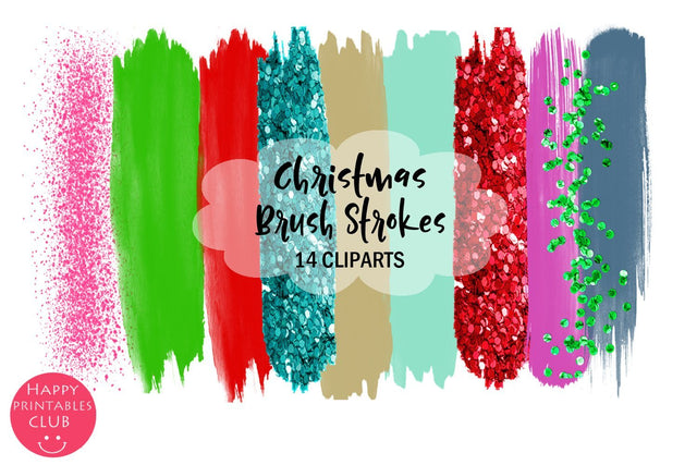 Christmas Brush Strokes Clipart- Brush Strokes Clipart SVG Happy Printables Club 