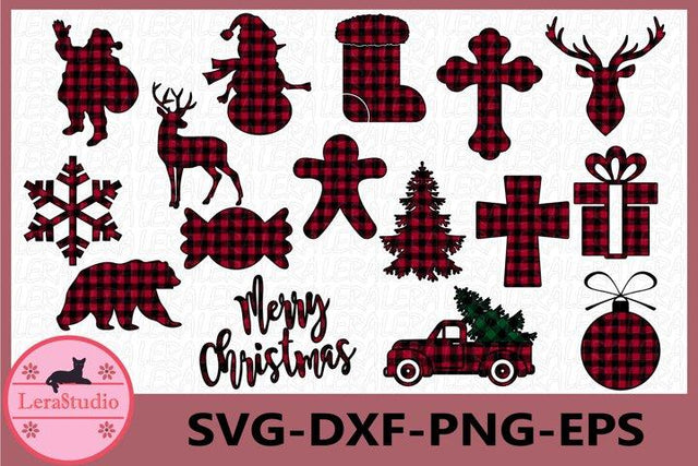 Christmas Buffalo Plaid Designs SVG Lerastudio 