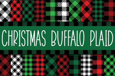 Christmas Buffalo Plaid Digital Paper Digital Pattern Old Market 