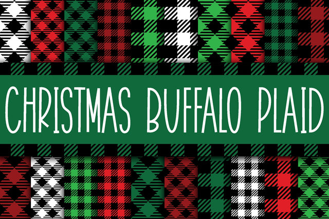 Christmas Buffalo Plaid Digital Paper Digital Pattern Old Market 