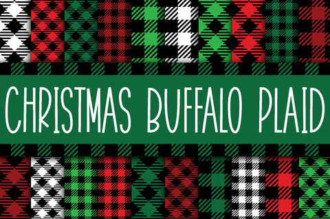 Christmas Buffalo Plaid Digital Paper Digital Pattern Old Market 