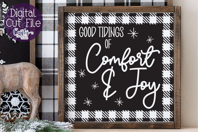 Christmas Buffalo Plaid Farmhouse, Comfort And Joy Svg SVG Crafty Mama Studios 